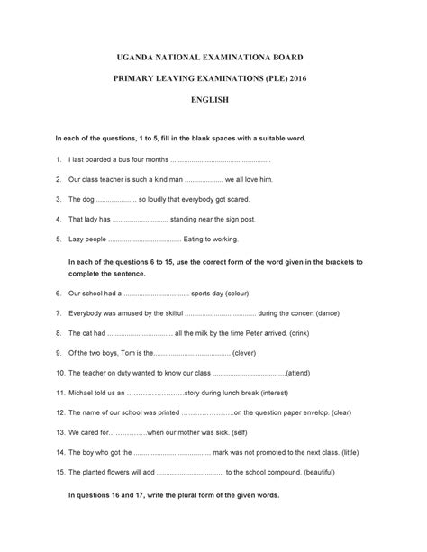 Eng set 2 - Read - UGANDA NATIONAL EXAMINATIONA BOARD PRIMARY LEAVING ...