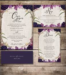 Fairytale Invitations Wedding by Purple Floral Wedding Invitation Enchanted Forest Fairytale Invitations Wedding