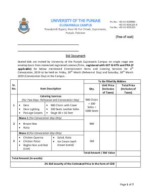 Fillable Online pu edu About us - University of the Punjab, Gujranwala ...