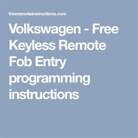 Keyless Programming VW Instructions 的图像结果