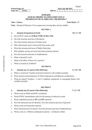 Bpharm 2 sem pharmaceutical organic chemistry 1 bp 202t 2017 18 ...