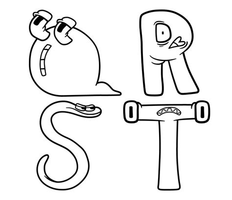 Alphabet Lore Q, R, S, T zum Ausmalen - Kostenlos Malvorlagen und ...