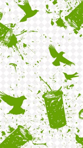 Food containers with stained and greasy textures and bird si creative ...