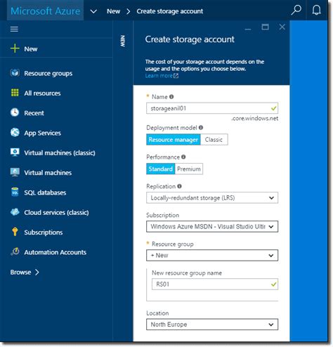 Default Azure Storage PowerShell 的图像结果
