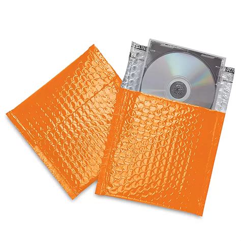 Glamour Bubble Mailers - 7 x 6 3/4", Orange S-7786O - ULINE