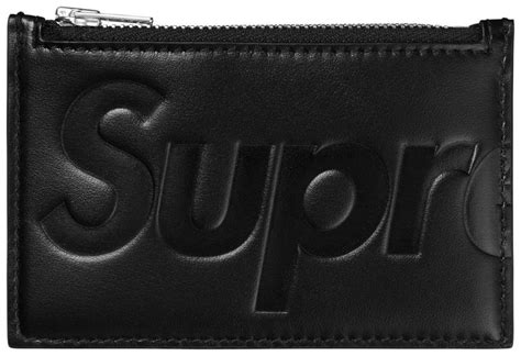 SUPREME LEATHER ZIP CARD HOLDER BLACK