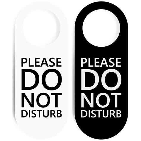 Buy Do Not Disturb Door Hanger Sign 2 Pack (Black & White Double Sided ...