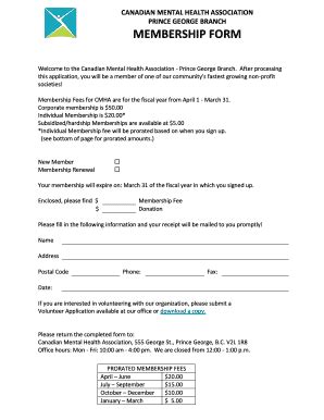 Fillable Online princegeorge cmha bc CANADIAN MENTAL HEALTH ASSOCIATION ...