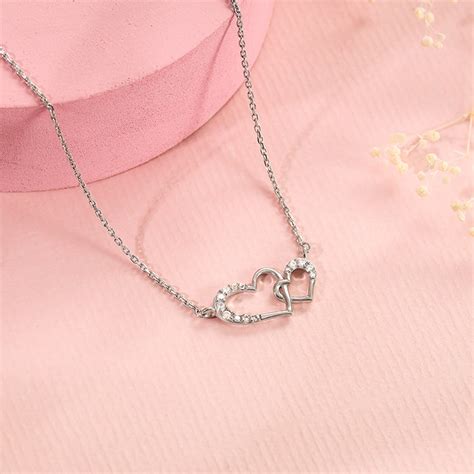 Silver Heart Interlocked Necklace | Necklaces | AllJewellery