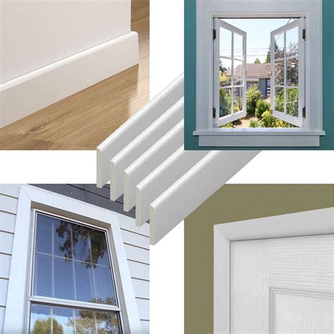 UPVC Plastic Trim 45mm x 1m x 5 Pack - White Architrave Skirting Board ...