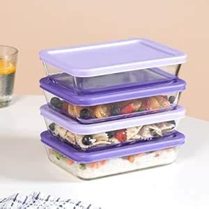 Buy Nestasia Glass Containers for Fridge Storage Set of 4 (700ml ...