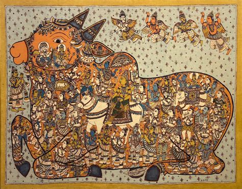 Nandeeshwar Kalamkari Painting by Siva Reddy