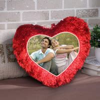 Buy, Send Red Heart shaped cushion personalised photo online|Zestpics