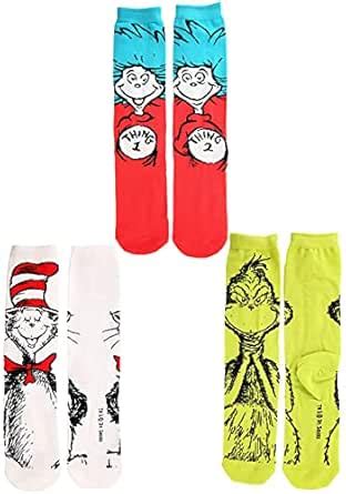 Dr. Seuss Characters Crew Sock Assorted Set Adult : Amazon.in: Toys & Games
