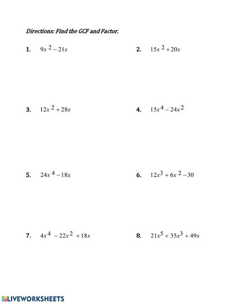 Factor Polynomials Using GCF 的图像结果