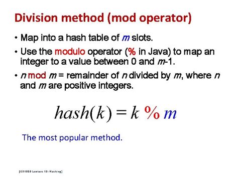 Hash Value Division Method 的图像结果