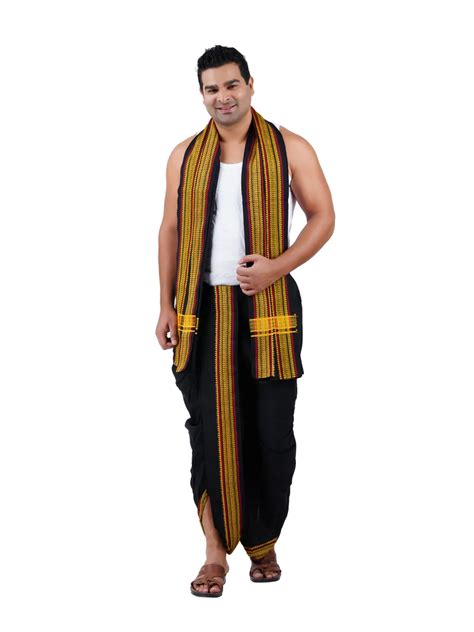 Cotton Colour 9x5 Panchakacham With Towel set