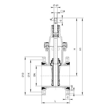 E3 gate valve, spigot ends, with flanges PN 10 I PN 16 4120E3 - Hawle