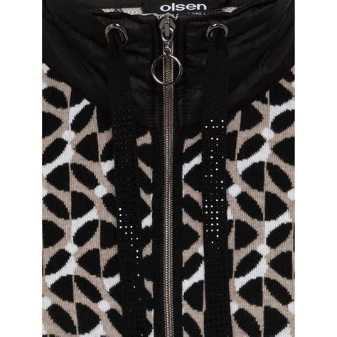 OLSEN Strickjacke, 1/1-Arm Stehkragen 2-Wege-Reißverschluss ...