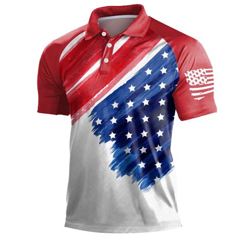Ierhent Independence Day Shirt American Flag Polo Shirt Men 4th of July ...