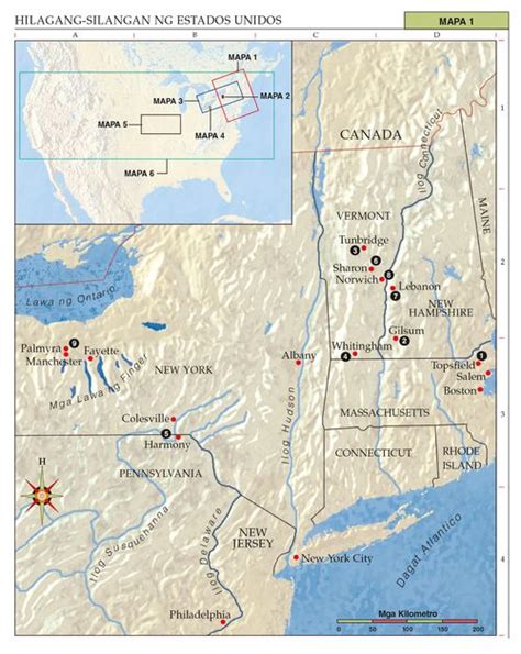 Mapa 1: Hilagang-Silangan ng Estados Unidos