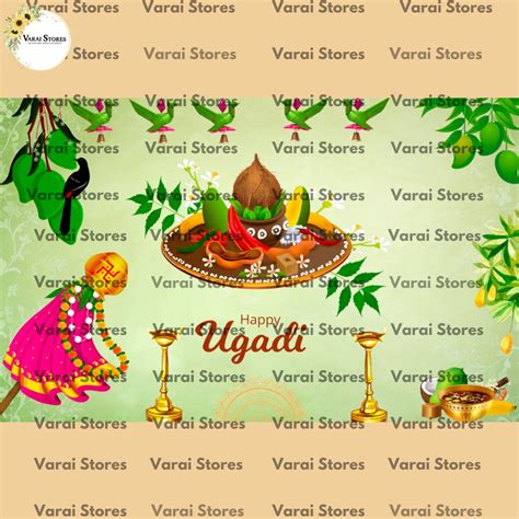 Ugadi Backdrop Type -2 - Printed Backdrop - FABRIC (5x8) Feet