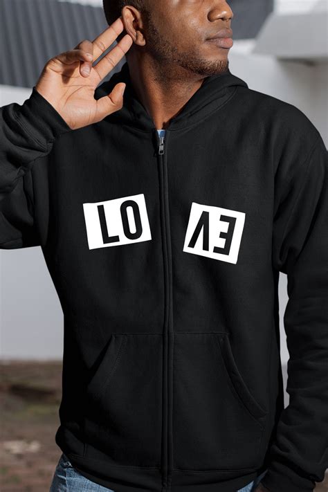 Love Torn into Two - Full Zip Premium Hoodies Black No Threads ...