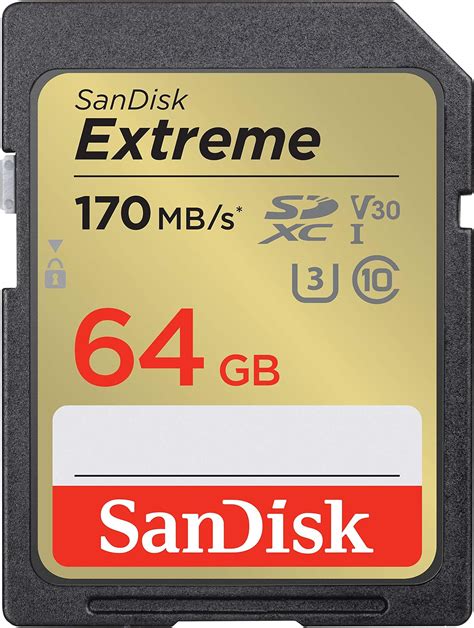 SanDisk Extreme SD UHS I 64GB Card for 4K Video for DSLR and Mirrorless ...