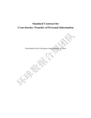 Fillable Online Standard Contract for Cross-border Transfer of Personal ...