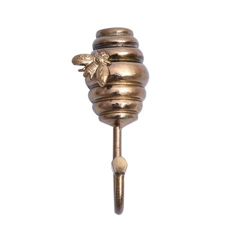 Bee Honeycomb Aluminum Hook In Golden Finish
