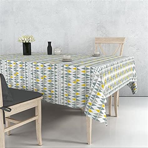 Buy HOME COLORS.IN Cotton Geometric Printed Dining Table Cloth, 4/6 ...