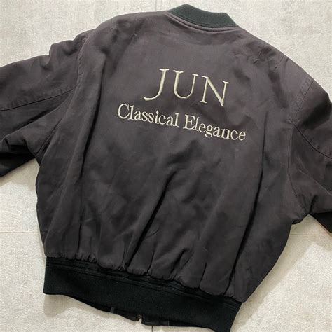 JUN MEN back logo embroidery bomber jacket | NOIR ONLINE