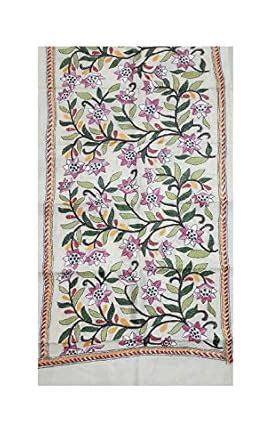 Buy Ruprekha Fashion Beige Colour Pure Tussar Silk Nakshi Kantha Flower ...