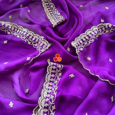 Ruby Purple Textured Chinon Dupatta – anokherang