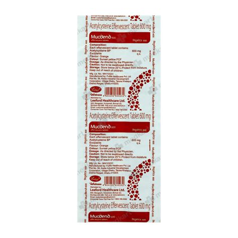 MUCOEND 600MG TABLET 10'S : View Price, Combination and Alternatives ...