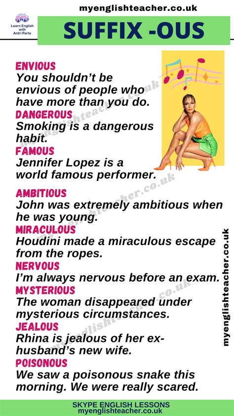 Word building: Suffix -OUS - My Lingua Academy