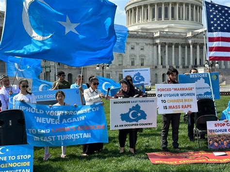 Uyghur supporters gather outside US Capitol building to commemorate ...