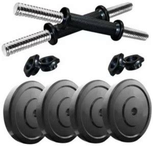 Fit World 8 kg 8KG RUBBER WEIGHT PLATE COMBO 2KG*4PIECE WITH 2 DUMBBELL ...