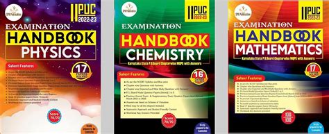 SPR 2nd PUC Handbook -PHYSICS. CHEMISTRY.MATHEMATICS.-Set Of 3 Books ...