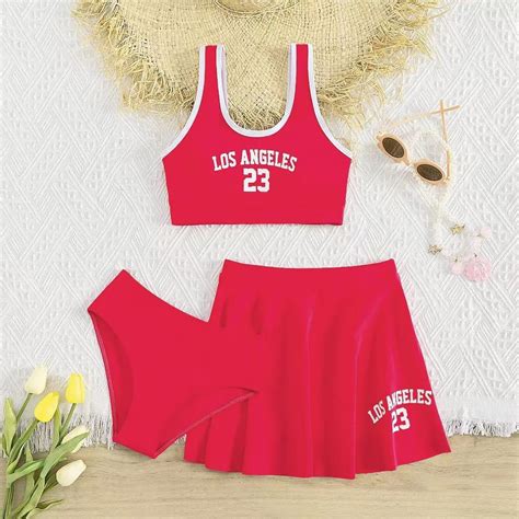 3 Piece Swimsuit Swimsuit with Cover Ups Skirt Cute Bikinis Beach ...