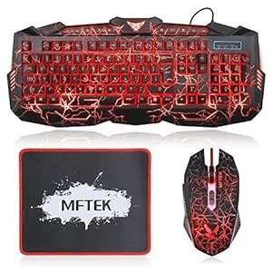 Amazon.in: Buy MFTEK Gaming Keyboard and Mouse Set 3 Colors Luminous ...