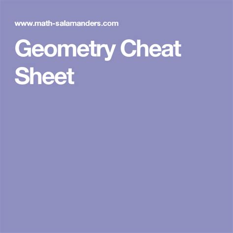 Image result for Geometry Final Cheat Sheet