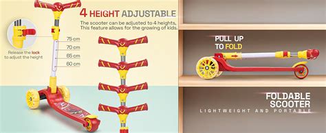 Baybee Kitty Kick Scooter for Kids, Foldable Kids Scooter with 4 Height ...