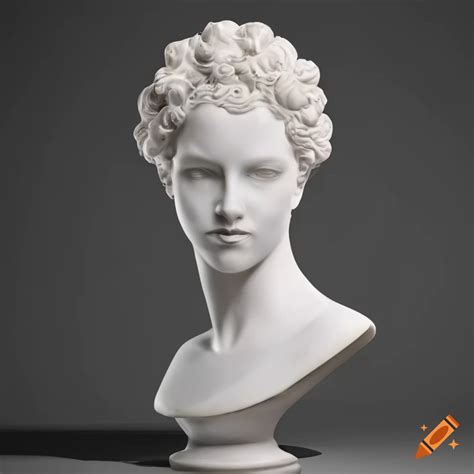 White marble bust sculpture