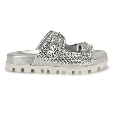 Women's Tindy Woven Footbed Sandals - Metallic | Nine West