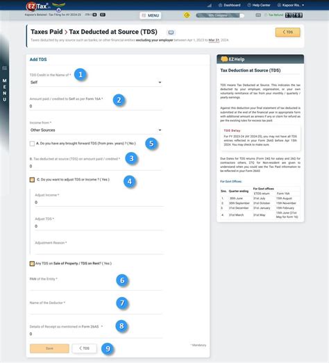 How to Declare TDS, TCS, Advance and Self-Assessment Tax ? | EZTax®