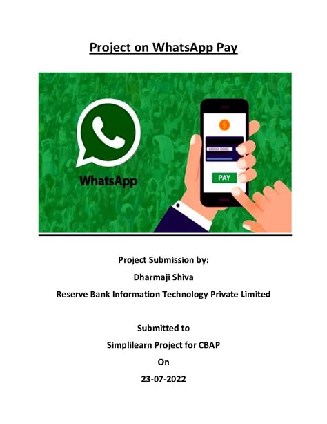 Shiva Dharmaji whatsapp pay project - Project on WhatsApp Pay Project ...