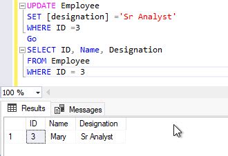 Update Syntax SQL 的图像结果