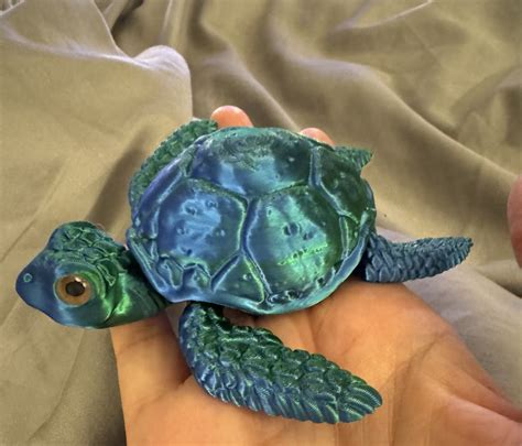 3D printer Cute Articulated sea Turtle, print in place, no supports ...
