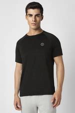 Buy Men Black Solid Crew Neck T-shirt Online - 950995 | Van Heusen